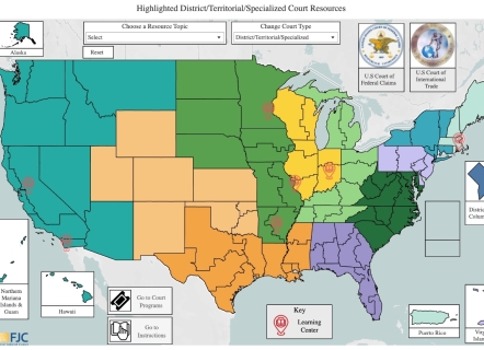 Civics outreach map of the United States